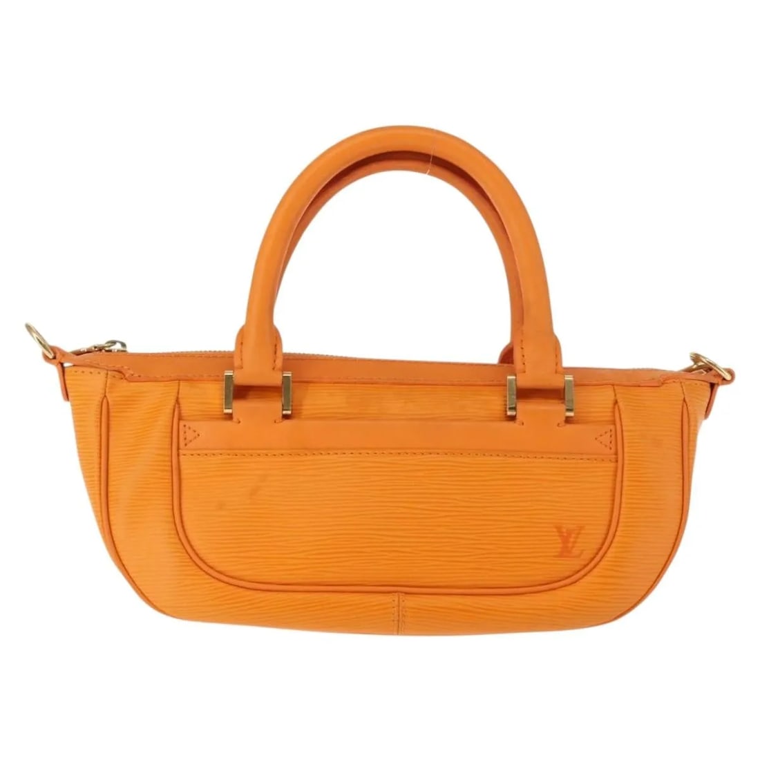Louis Vuitton Danura orange Epi leather handbag France: Louis Vuitton Danura orange Epi leather handbag France This Louis Vuitton Danura handbag features vibrant orange Epi leather and is designed for women. The bag is crafted in France and showcases a str