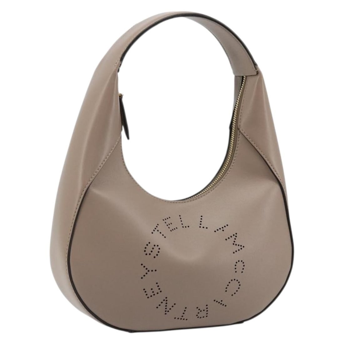 Stella MacCartney Beige Gold Leather Hand Bag with Dust Bag: Stella MacCartney Beige Gold Leather Hand Bag with Dust Bag Beige and gold leather handbag by Stella McCartney, made in Italy and offered with a dust bag. The bag is in excellent condition, with no re