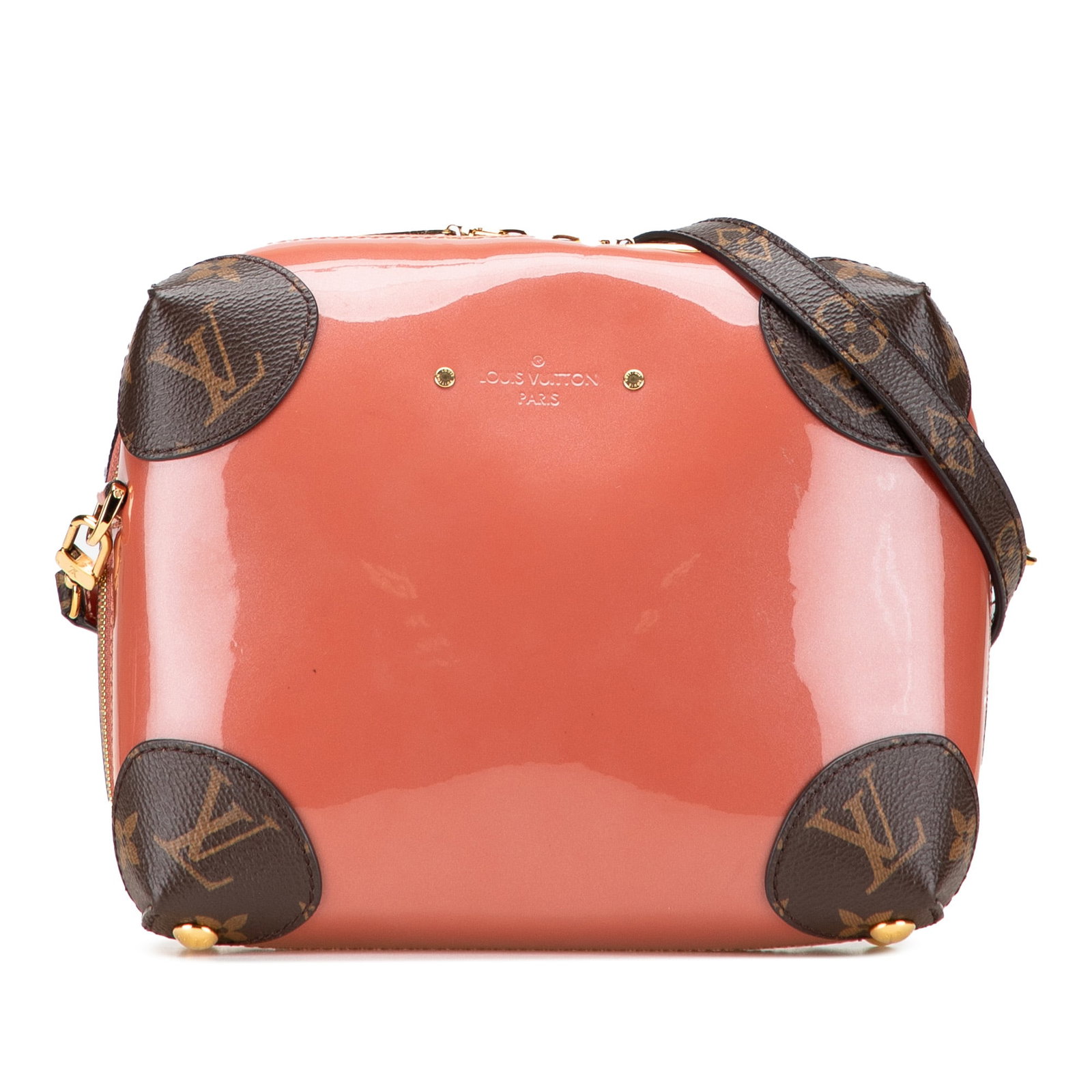 Louis Vuitton Vernis Miroir Venice Patent Leather Bag Orange: Louis Vuitton Vernis Miroir Venice Patent Leather Bag Orange The Louis Vuitton Vernis Miroir Venice is a stylish handbag crafted from patent leather with iconic monogram canvas trim. This elegant bag 