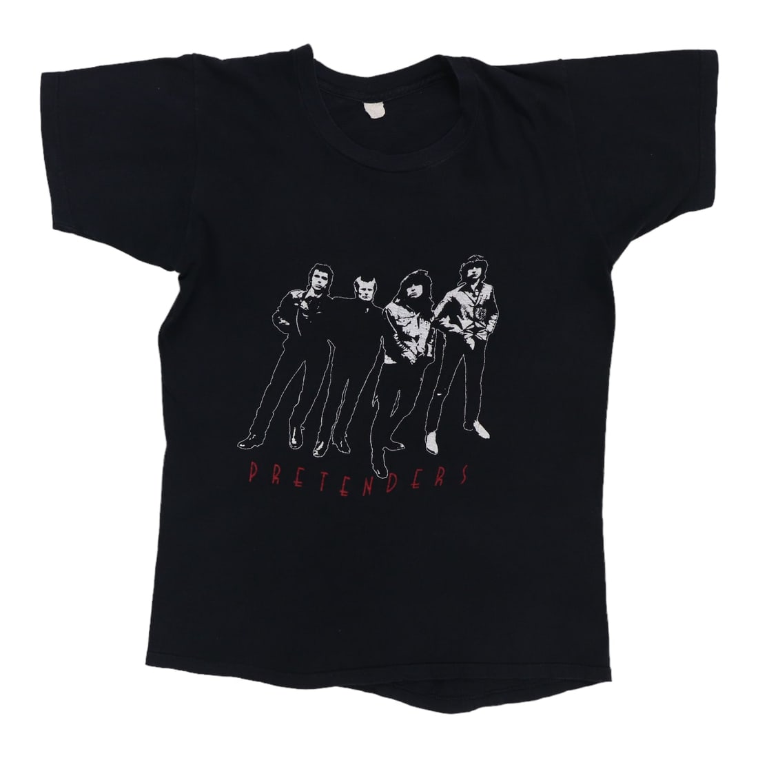 Vintage 1980 Pretenders US Tour Black Poly Cotton Concert T Shirt: Vintage 1980 Pretenders US Tour Black Poly Cotton Concert T Shirt This is an original vintage 1980 The Pretenders USA Tour shirt featuring front and back graphics. Made from a soft 50/50 poly/cotton b