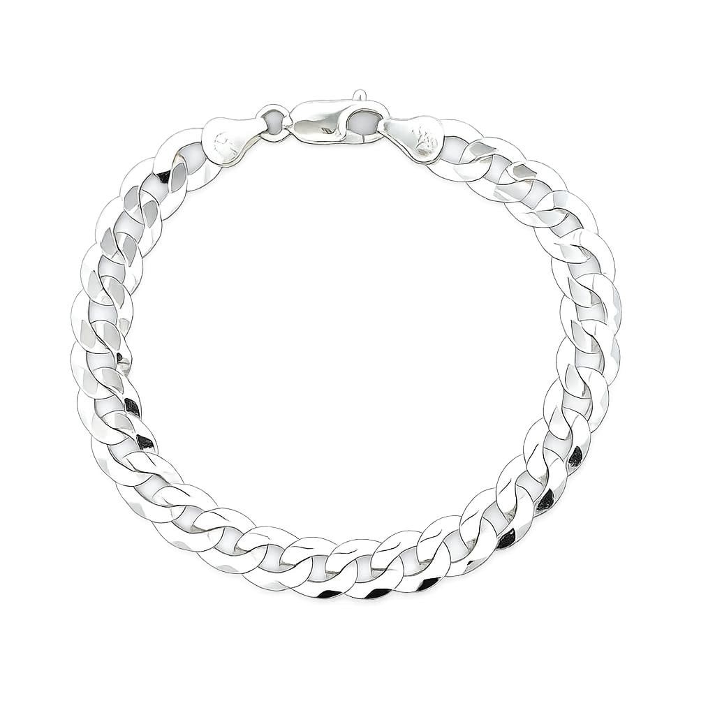 Sterling Silver Curb Link Bracelet 7.5mm Italy Unisex 7.75in: Sterling Silver Curb Link Bracelet 7.5mm Italy Unisex 7.75in Solid sterling silver curb link bracelet with a classic unisex design and secure lobster clasp closure. Made in Italy, this pre-owned brace