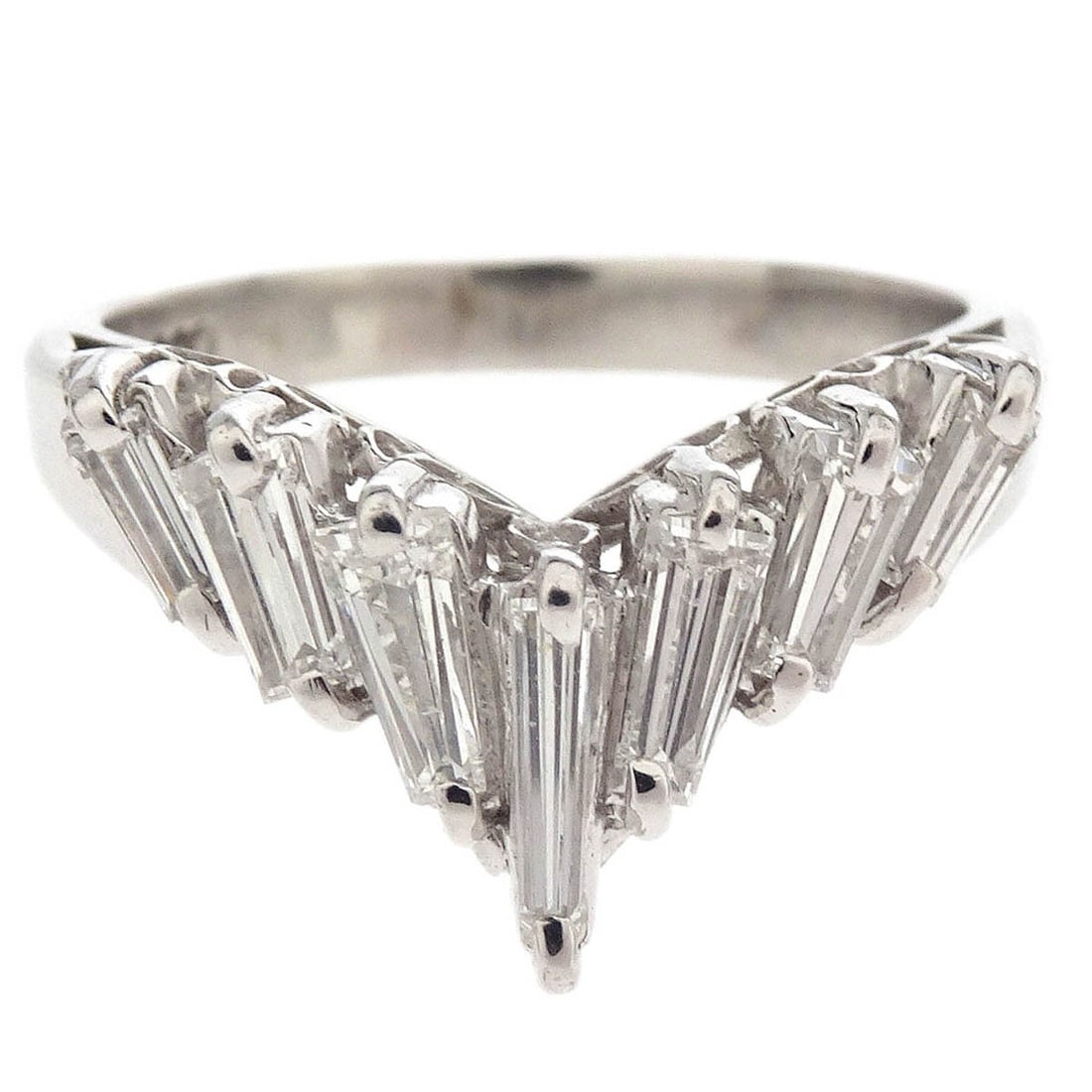 Vintage Pt900 Diamond Ring Size 49 No Brand (1 of 4)