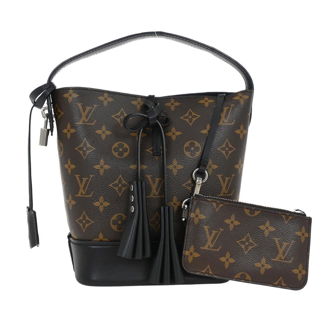 Louis Vuitton Idole NN14 PM Monogram Macassar bucket bag M94560: Louis Vuitton Idole NN14 PM Monogram Macassar bucket bag M94560 Louis Vuitton Idole NN14 PM handbag in Monogram canvas with leather trim and a top handle. This medium bucket and drawstring style featu