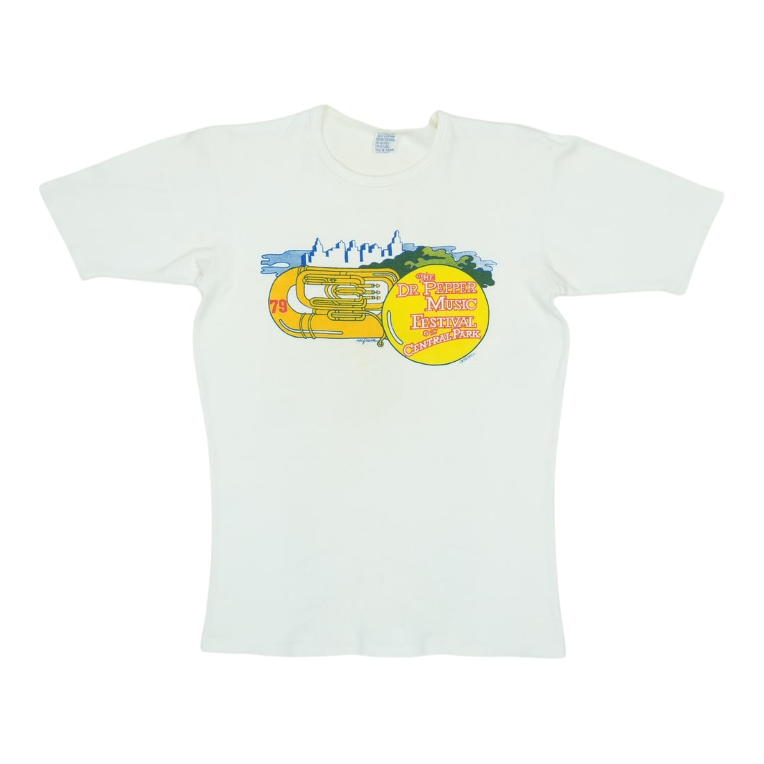 Vintage 1979 Dr Pepper Central Park Music Festival Cotton T-Shirt Medium (1 of 9)