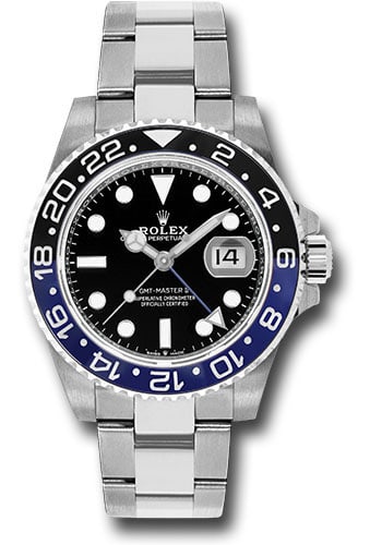 Rolex 126710BLNR GMT-Master II Mens Watch Black Dial Oyster Bracelet: Rolex 126710BLNR GMT-Master II Mens Watch Black Dial Oyster Bracelet Rolex GMT-Master II men's watch with a black dial, ceramic bezel, and Oyster bracelet. It is identified by reference number 126710B