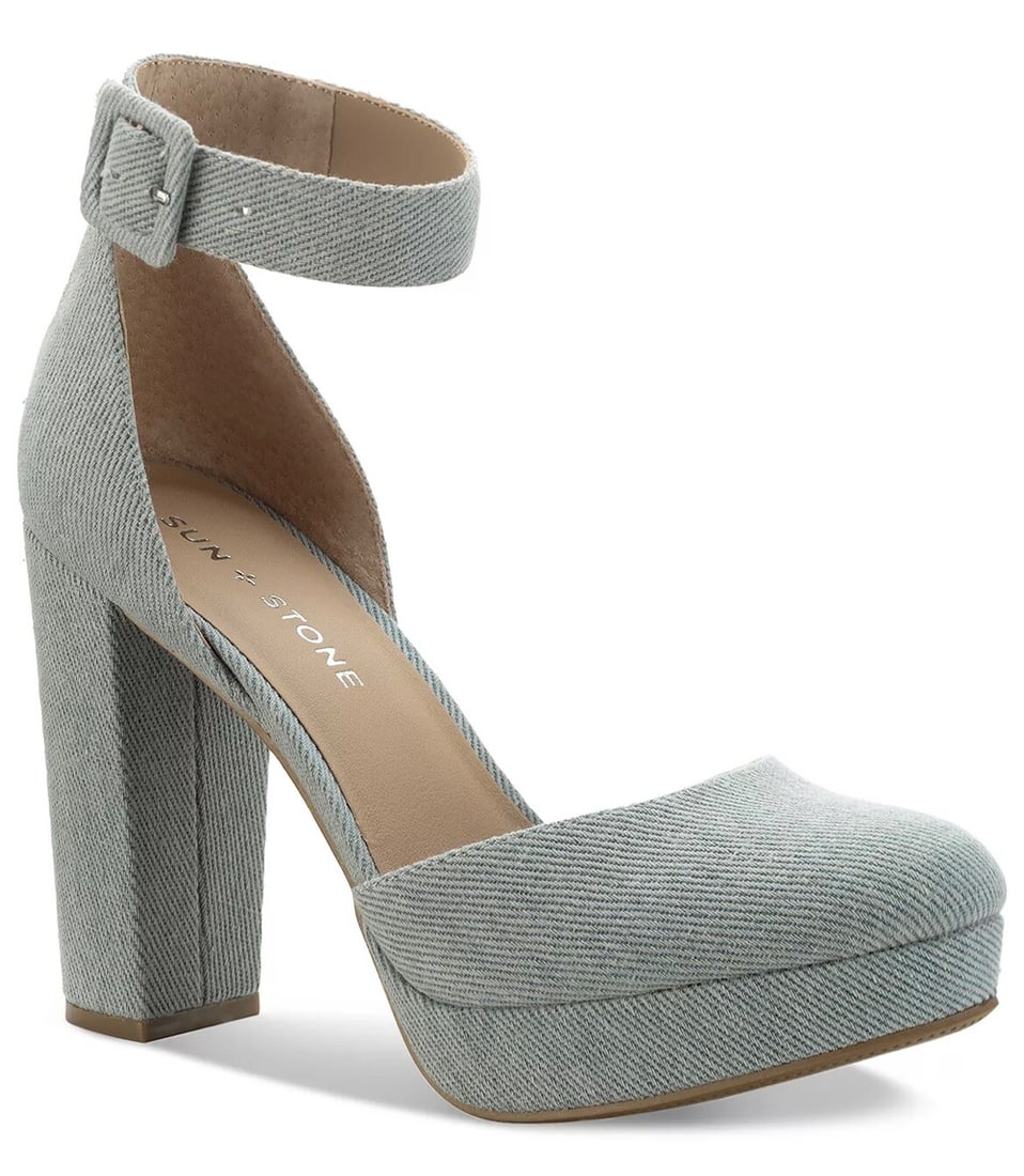 Sun + Stone Estrella Block-Heel Pumps Black 7W Retro Style (1 of 5)