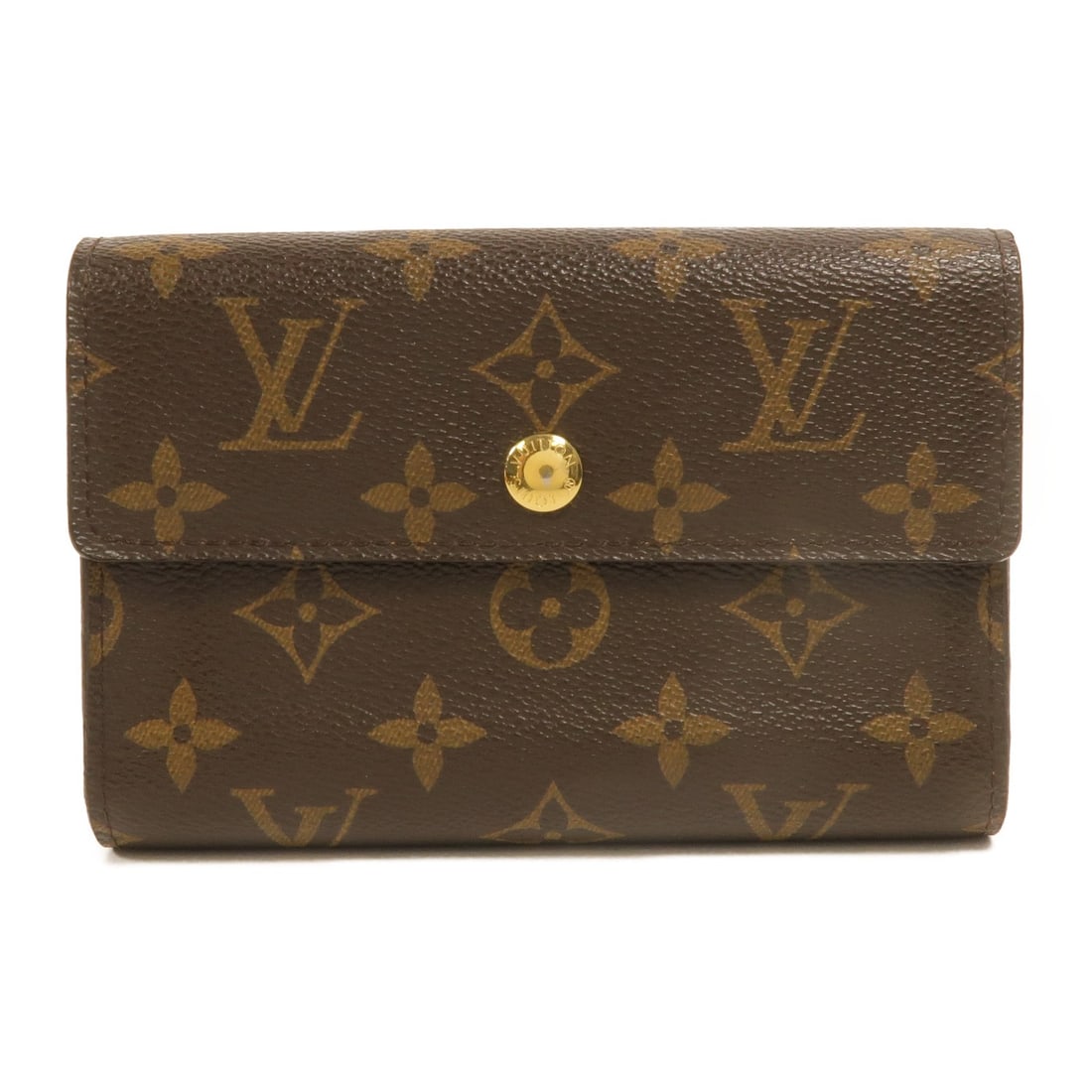 Louis Vuitton Portefeuille Alexandra Tri Fold Wallet Monogram Brown M60047: Louis Vuitton Portefeuille Alexandra Tri Fold Wallet Monogram Brown M60047 Louis Vuitton Portefeuille Alexandra long wallet in brown Monogram PVC coated canvas. This tri-fold wallet features a hook bu