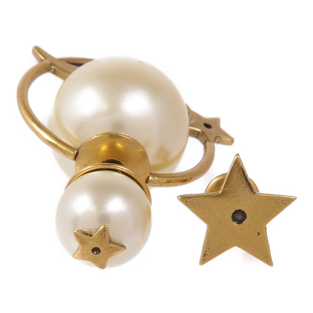Dior CD White Gold Tone PVC Metal Pierced Earrings: Dior CD White Gold Tone PVC Metal Pierced Earrings Christian Dior CD earrings in white and gold, made from PVC and metal. The earrings are presented in very good AB condition and come with no accessor