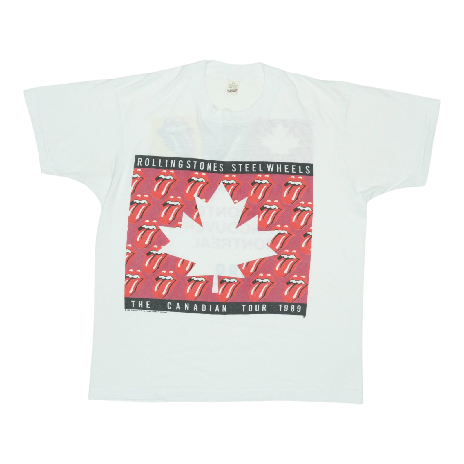Vintage 1989 Steel Wheels Canadian Tour Rolling Stones T-Shirt White XL (1 of 7)