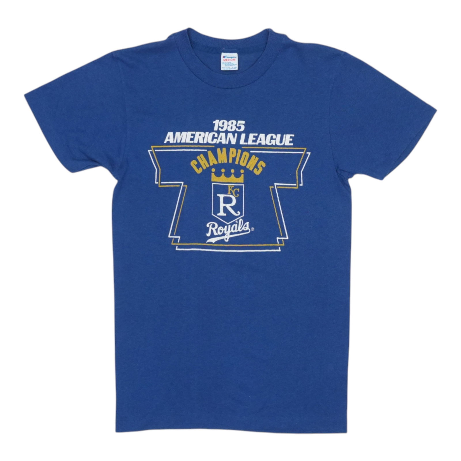 Vintage 1985 Kansas City Royals AL Champions Blue Poly Cotton Shirt (1 of 4)