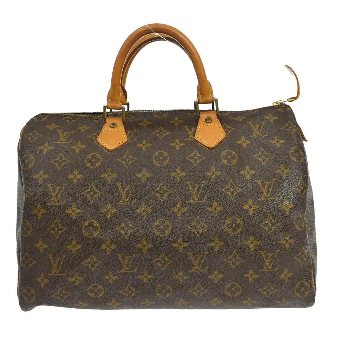 Louis Vuitton Speedy Brown Canvas Handbag 35cm France: Louis Vuitton Speedy Brown Canvas Handbag 35cm France Louis Vuitton Speedy handbag in brown monogram canvas. Made in France, this women's bag is presented in good condition with visible wear, includin