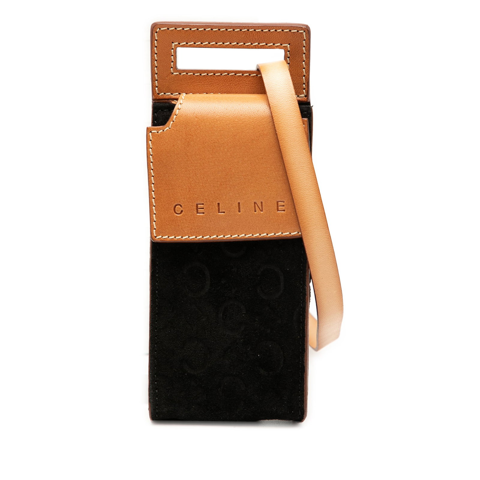 Celine C Macadam Suede Leather Black Crossbody Bag with Flap (1 of 6)