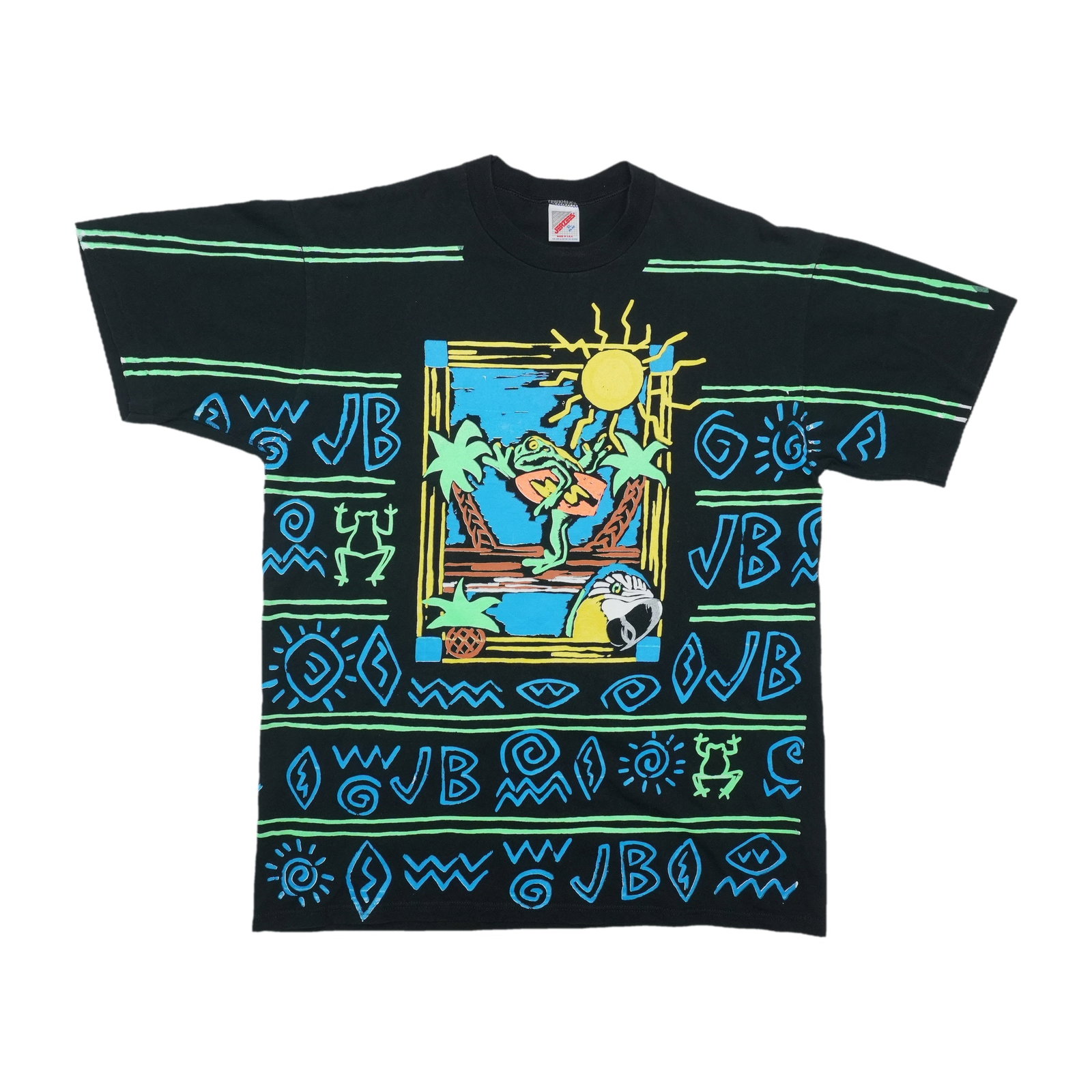 Vintage 1990s Jimmy Buffett Black Cotton Graphic Shirt XL (1 of 3)