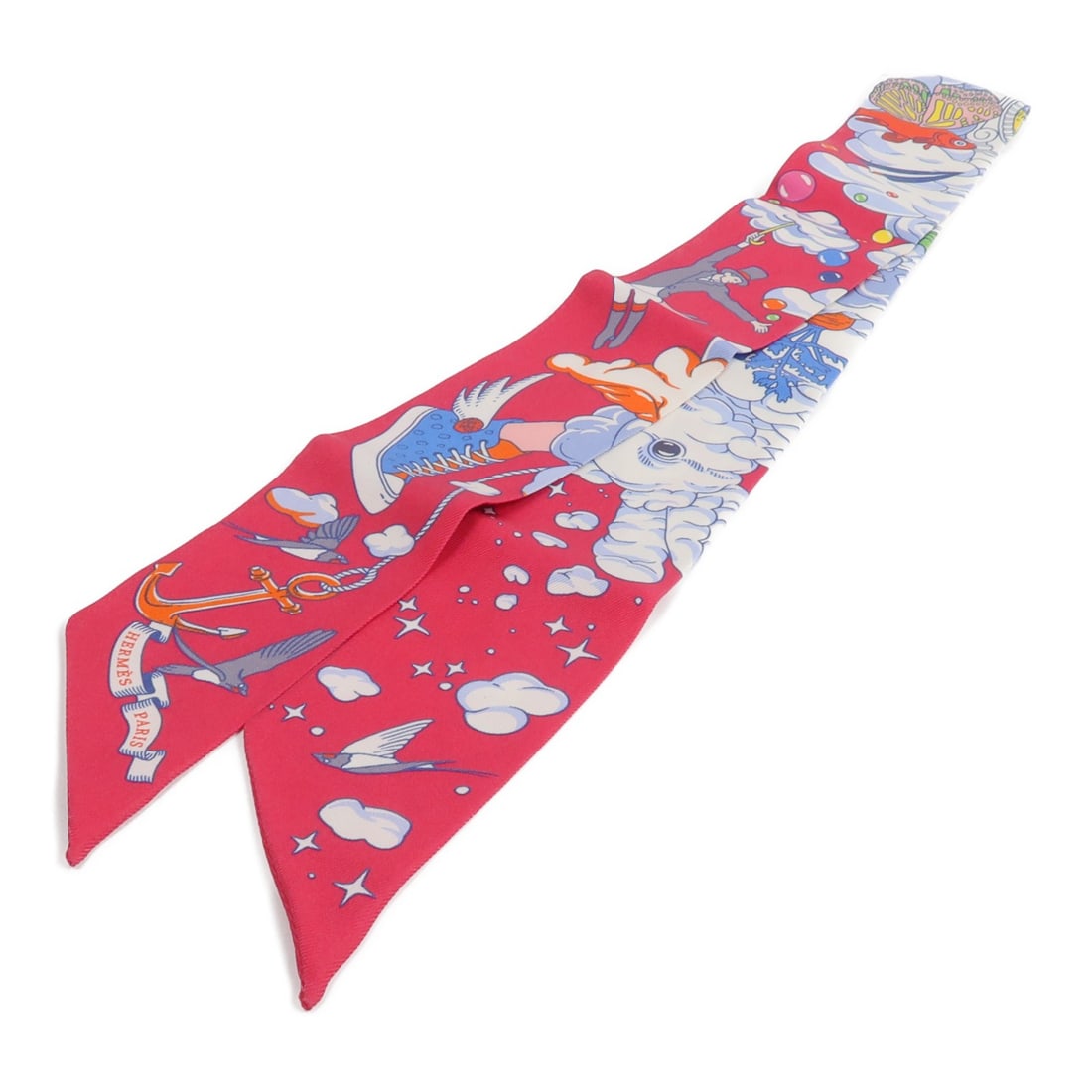 Hermes Twilly Silk Scarf Red Blue: Hermes Twilly Silk Scarf Red Blue Hermes Twilly scarf in red and blue silk. The item is in very good AB condition and measures 86 cm x 5 cm. Accessories are not included. Specifications Brand Name: He
