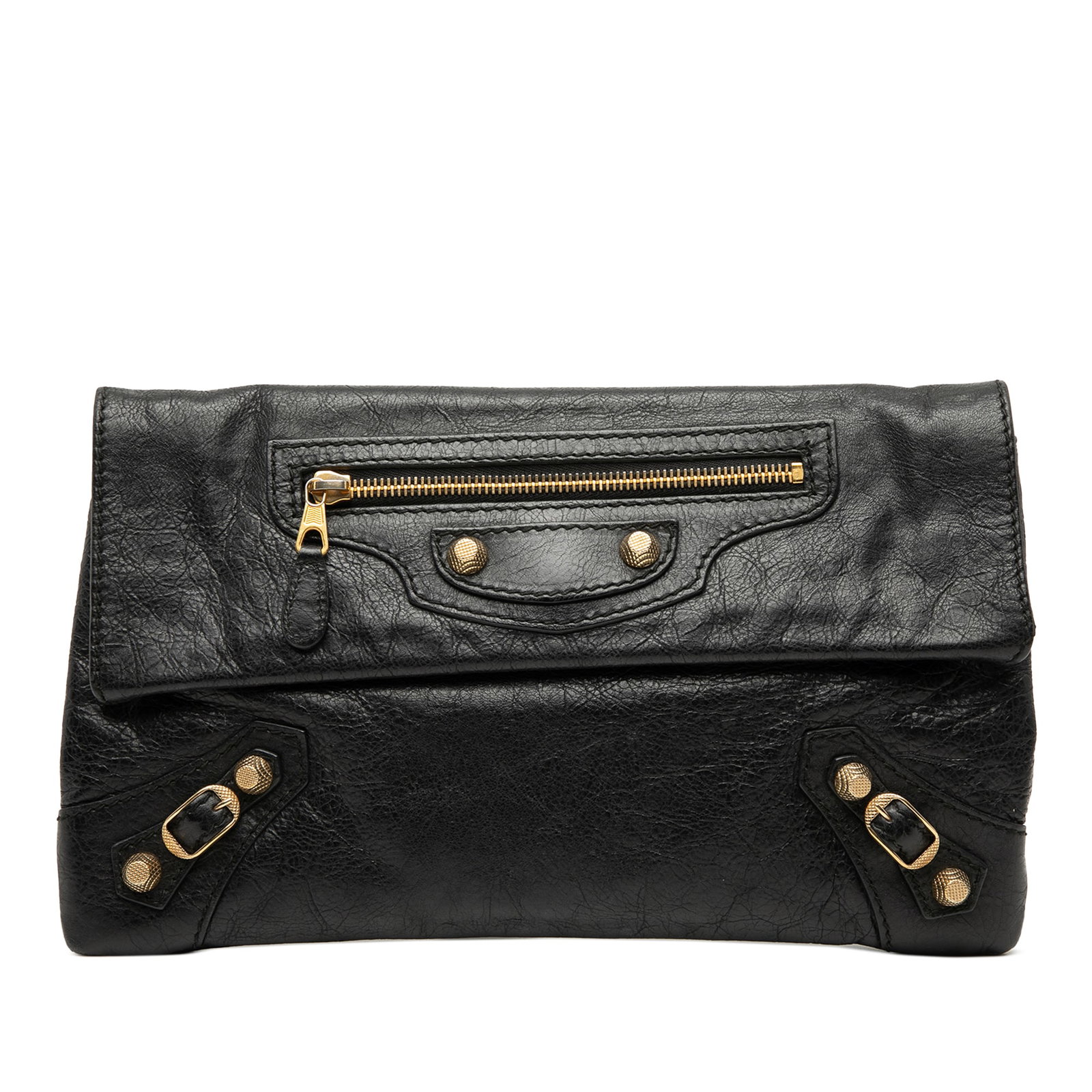 Balenciaga Motocross Giant 12 black lambskin envelope clutch (1 of 8)