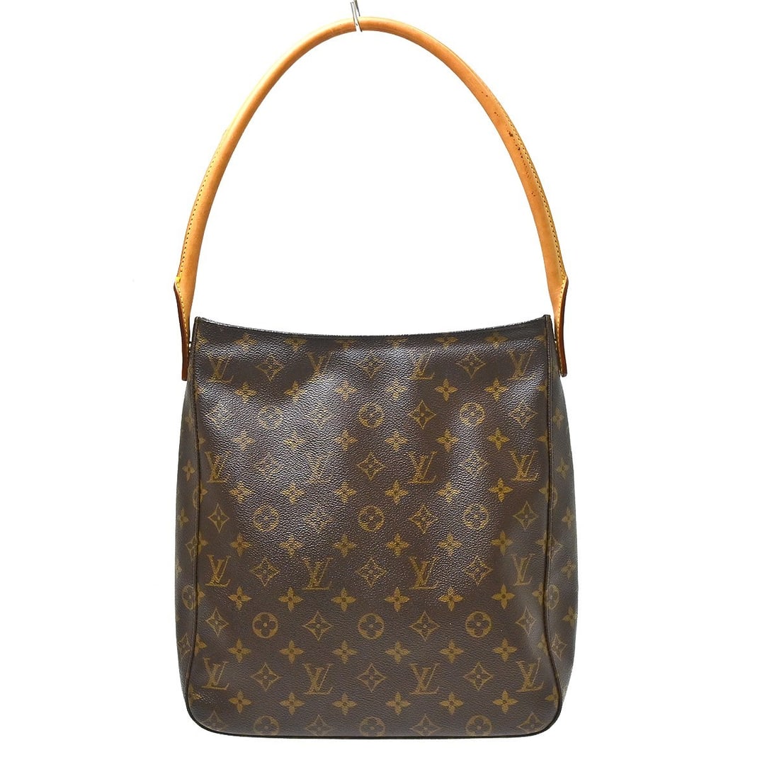 Louis Vuitton Looping GM Monogram Shoulder Bag M51145: Louis Vuitton Looping GM Monogram Shoulder Bag M51145 Louis Vuitton Looping GM shoulder bag in Monogram pattern, made in France. This vintage medium-sized bag features a brown exterior with beige leat