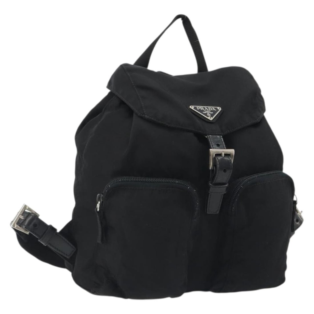 PRADA Black Nylon Backpack Silver Tone Italy (1 of 18)