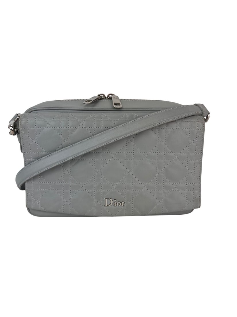 Christian Dior Lambskin Cannage Stardust Small Crossbody Bag Gray Leather (1 of 18)