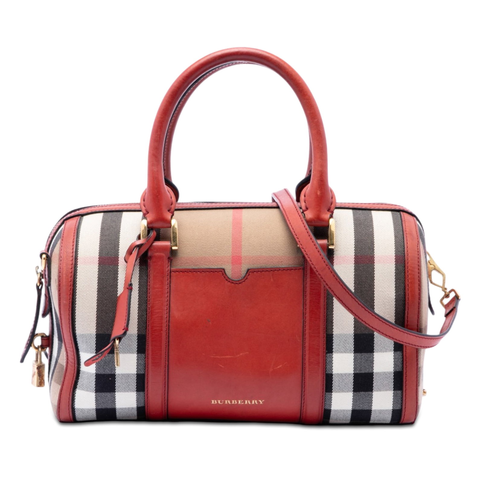 Burberry Alchester Medium House Check Canvas Satchel Bag: Burberry Alchester Medium House Check Canvas Satchel Bag Burberry Medium House Check Canvas Sartorial Alchester Satchel in brown, featuring a house check canvas body with leather trim. It includes rol