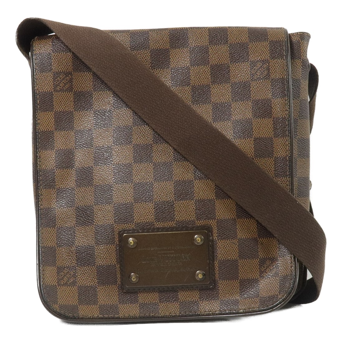 Louis Vuitton Brooklyn PM Messenger Bag Damier Ebene N51210: Louis Vuitton Brooklyn PM Messenger Bag Damier Ebene N51210 Louis Vuitton Brooklyn PM shoulder messenger bag in Damier Ebene x Brown x Brown, model N51210. It is made from Damier x PVC coated canvas a