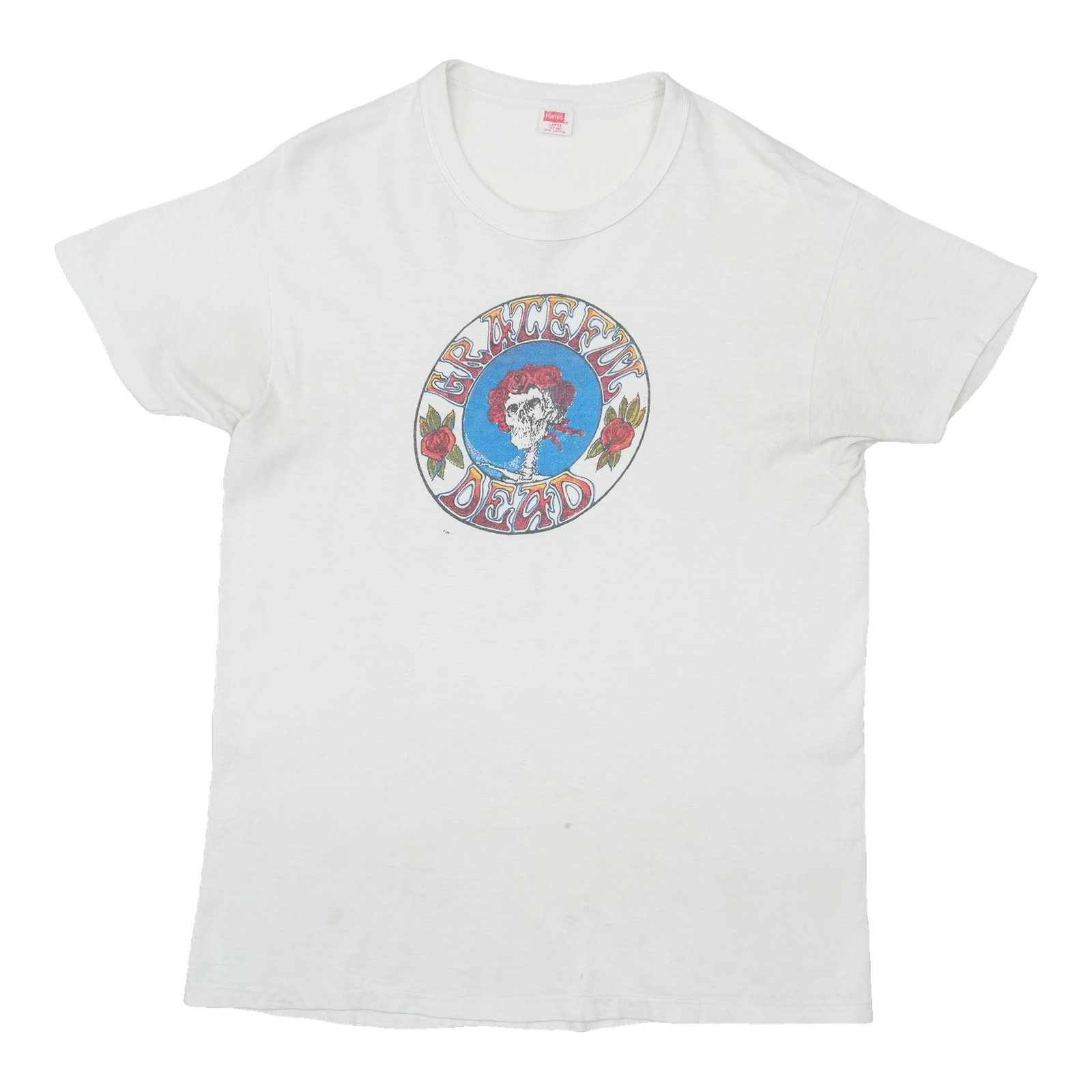 Vintage Grateful Dead Skull and Roses White Cotton T Shirt Large (1 of 9)