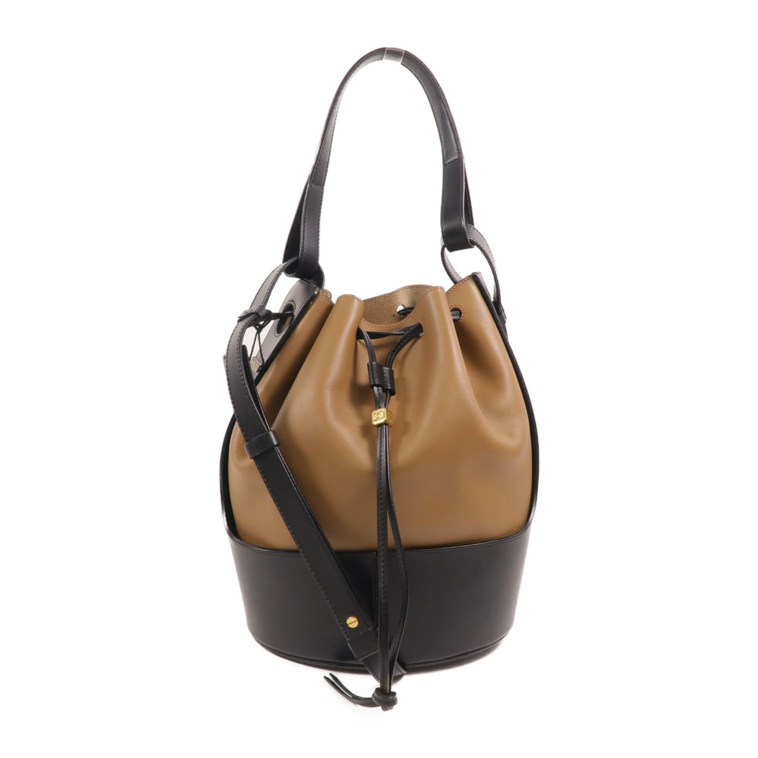 LOEWE Balloon Medium Bucket Bag Brown Black Calfskin 2 Way (1 of 15)