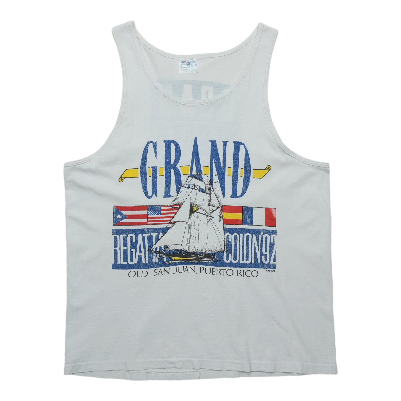 1992 Puerto Rico Gran Regata grey cotton tank top Large (1 of 5)