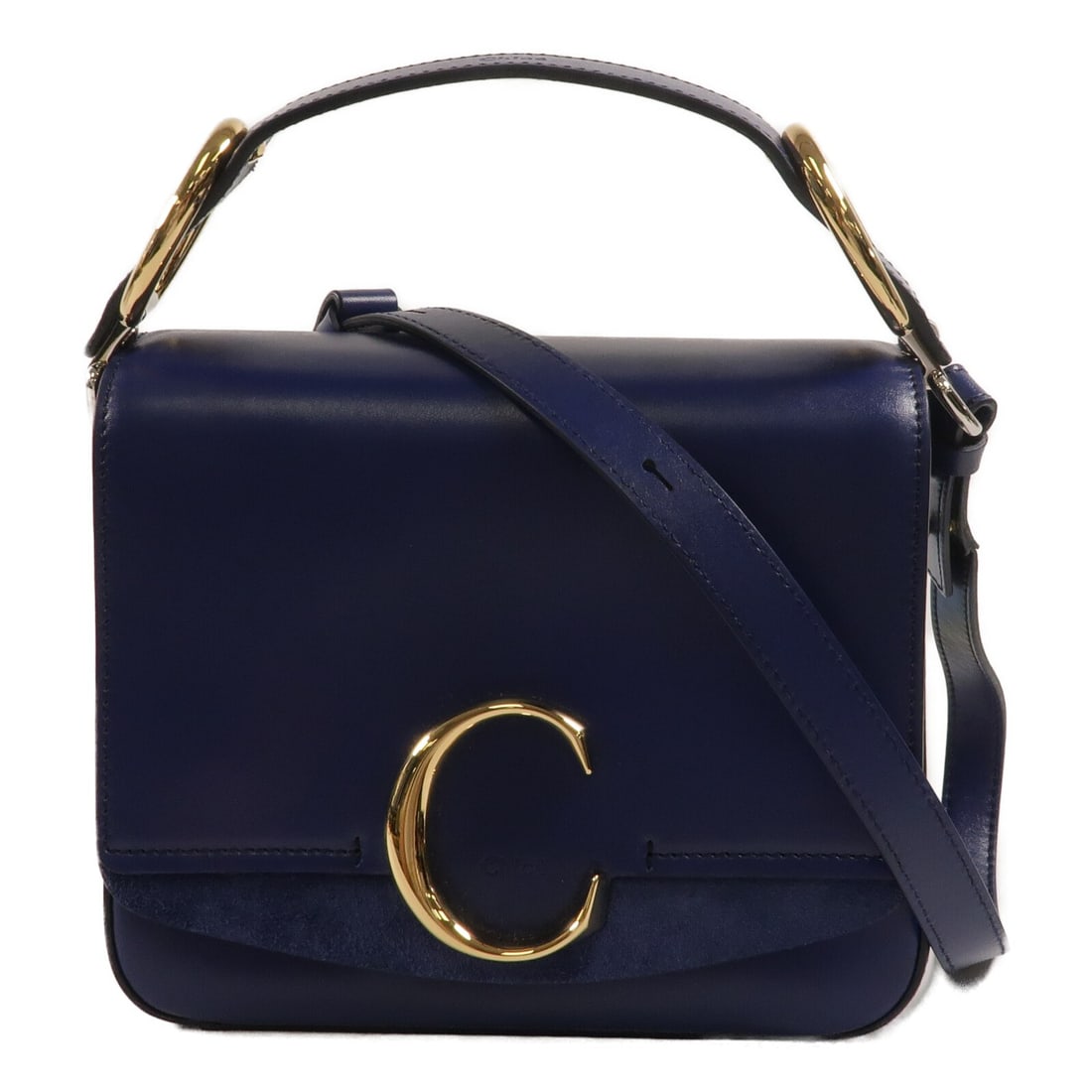 CHLOE Chloe C calfskin shoulder bag blue model CHC19WS199A374B1: CHLOE Chloe C calfskin shoulder bag blue model CHC19WS199A374B1 Chloe C 2Way Shoulder Bag in blue calfskin leather, model CHC19WS199A374B1. This bag features a two-way design with a handle and shoulde