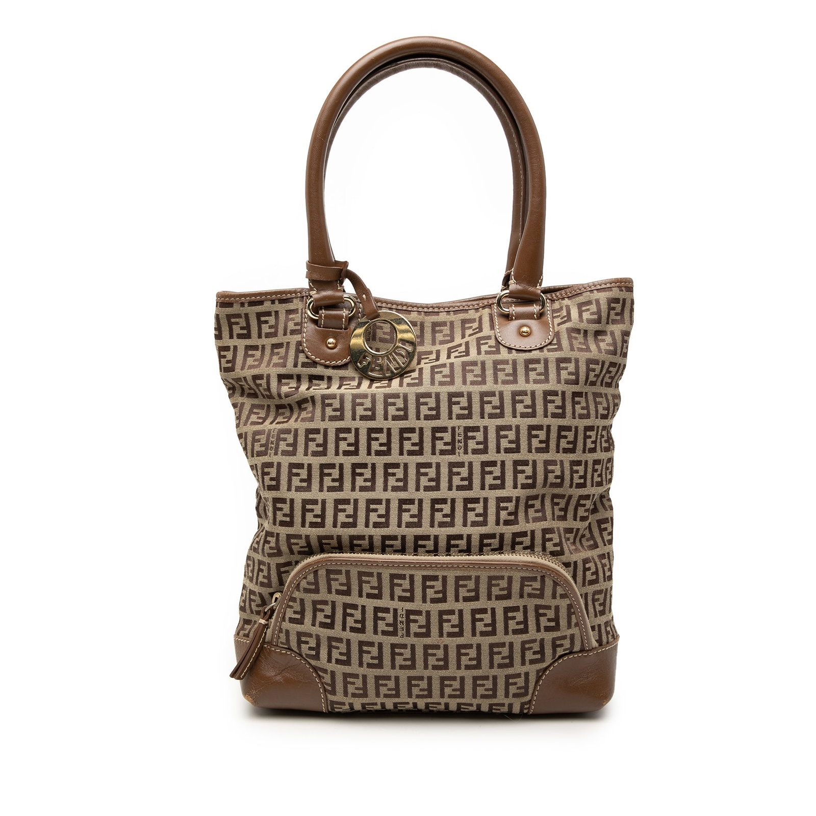 Fendi Zucchino Canvas Chef Tote with Front Zip Pocket (1 of 8)