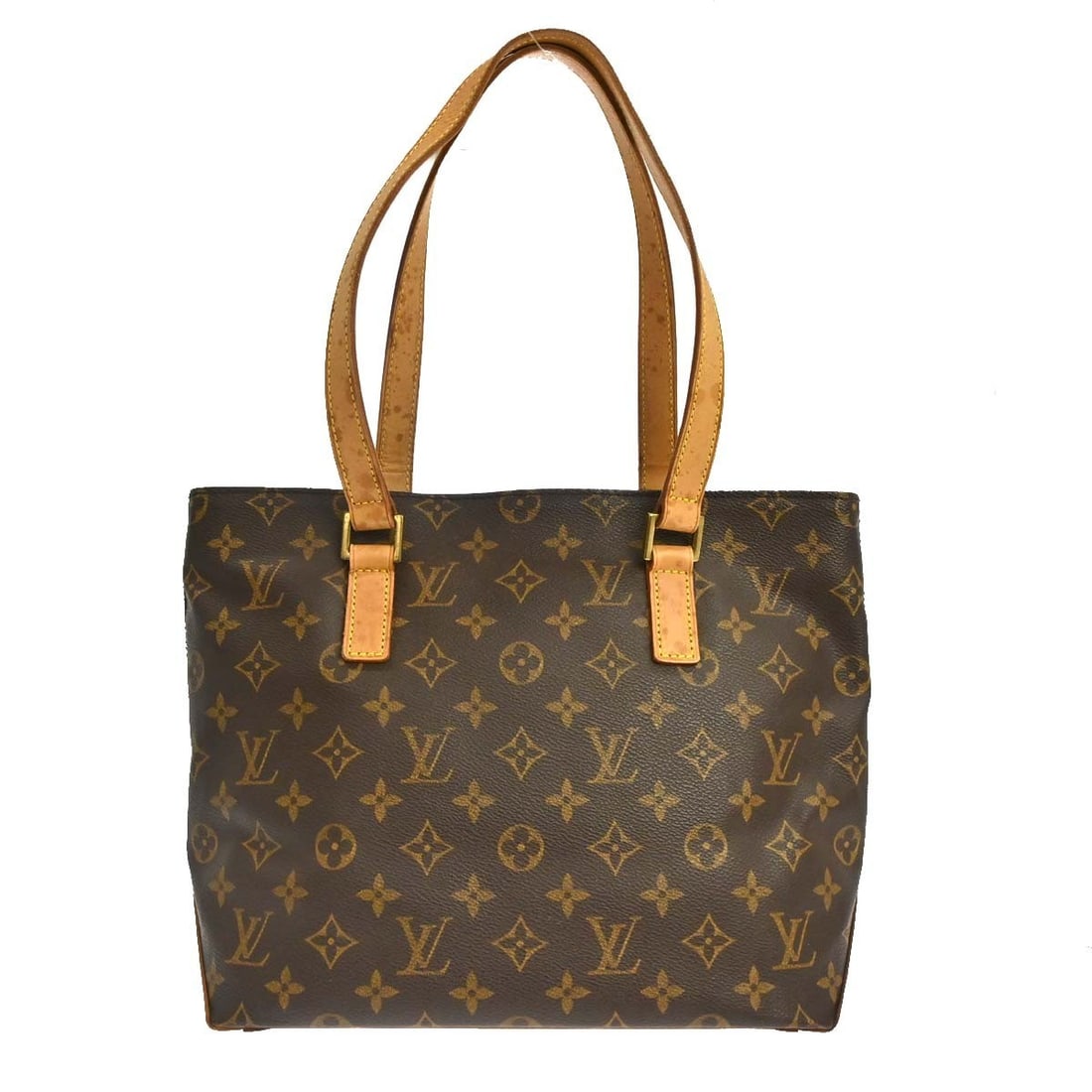 Louis Vuitton Cabas Piano Monogram Canvas Tote M51148 VI0032: Louis Vuitton Cabas Piano Monogram Canvas Tote M51148 VI0032 Vintage Louis Vuitton Cabas Piano hand tote bag in brown Monogram canvas and leather. This medium tote features double beige handles, a zip
