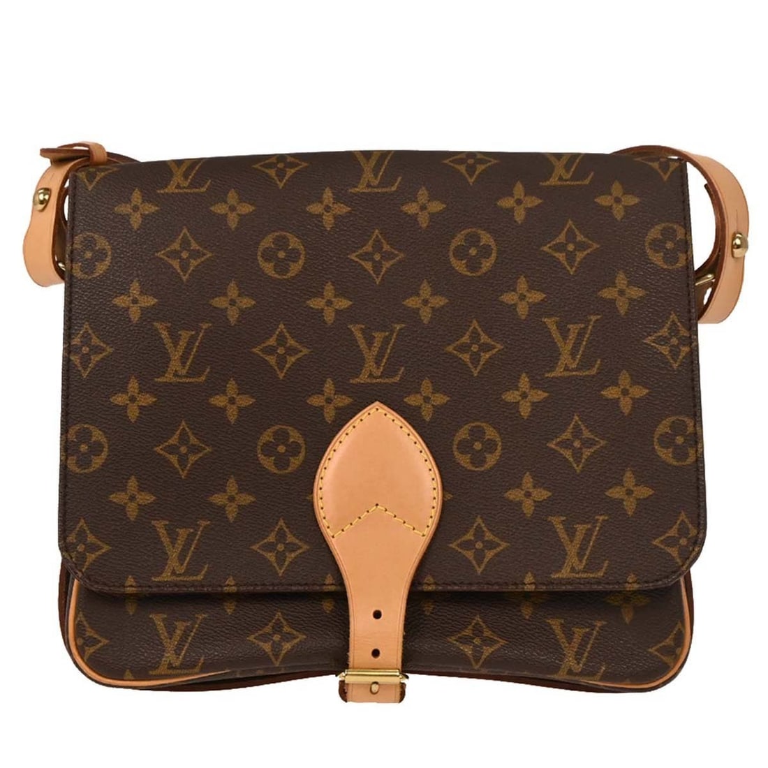 Louis Vuitton Cartouchiere GM Monogram Crossbody Bag M51252: Louis Vuitton Cartouchiere GM Monogram Crossbody Bag M51252 Vintage Louis Vuitton Cartouchiere GM shoulder bag in Monogram canvas with leather trim and an adjustable crossbody strap. This medium squar
