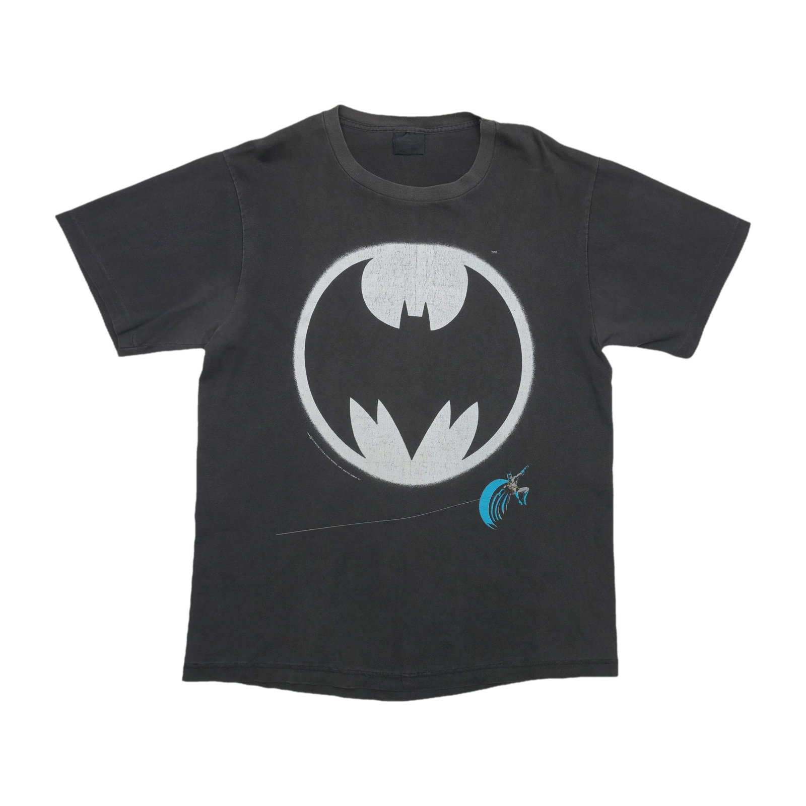 Vintage 1989 Batman Bat Signal Black Cotton Shirt (1 of 5)