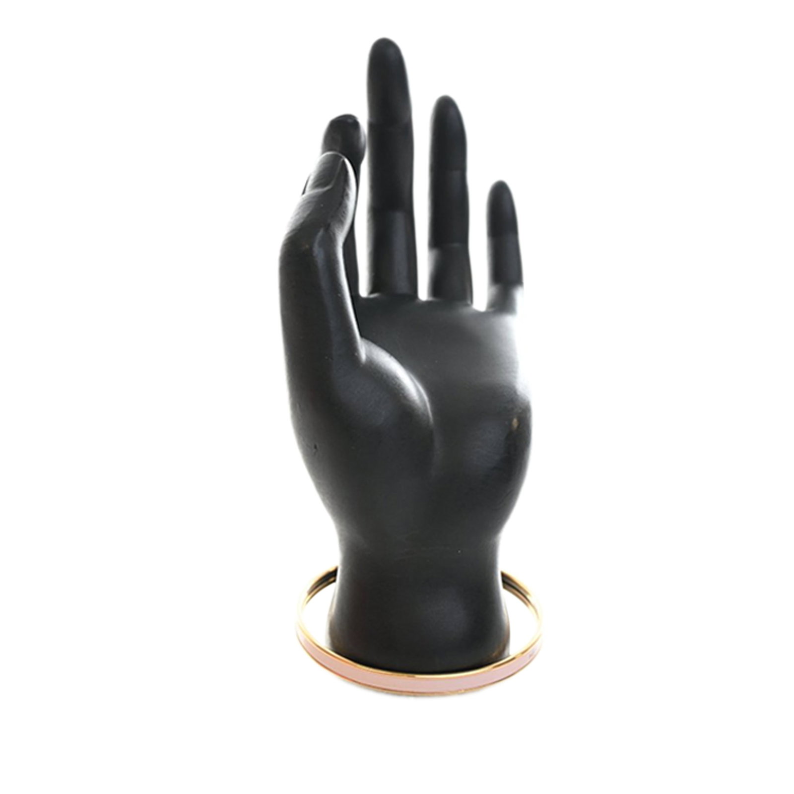 Hermes Rose Candeur Enamel Bangle 65 Gold Plated: Hermes Rose Candeur Enamel Bangle 65 Gold Plated This Hermes Extra Narrow Enamel Uni Bangle 65 showcases a refined design with Rose Candeur pink enamel and a gold-plated metal body. Crafted in France,
