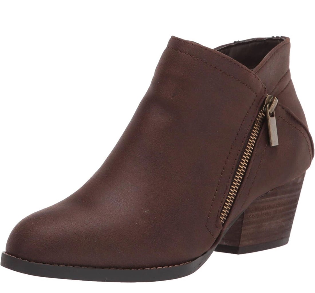 Bella Vita Bobbi Women's Comfort Booties Tan 7W with Asymmetrical Zipper (1 of 6)