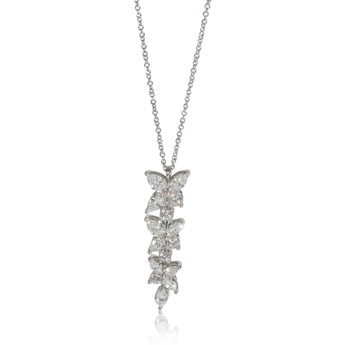 Victoria Mixed Cluster Drop Platinum Pendant with Diamonds by Tiffany & Co. (1 of 5)