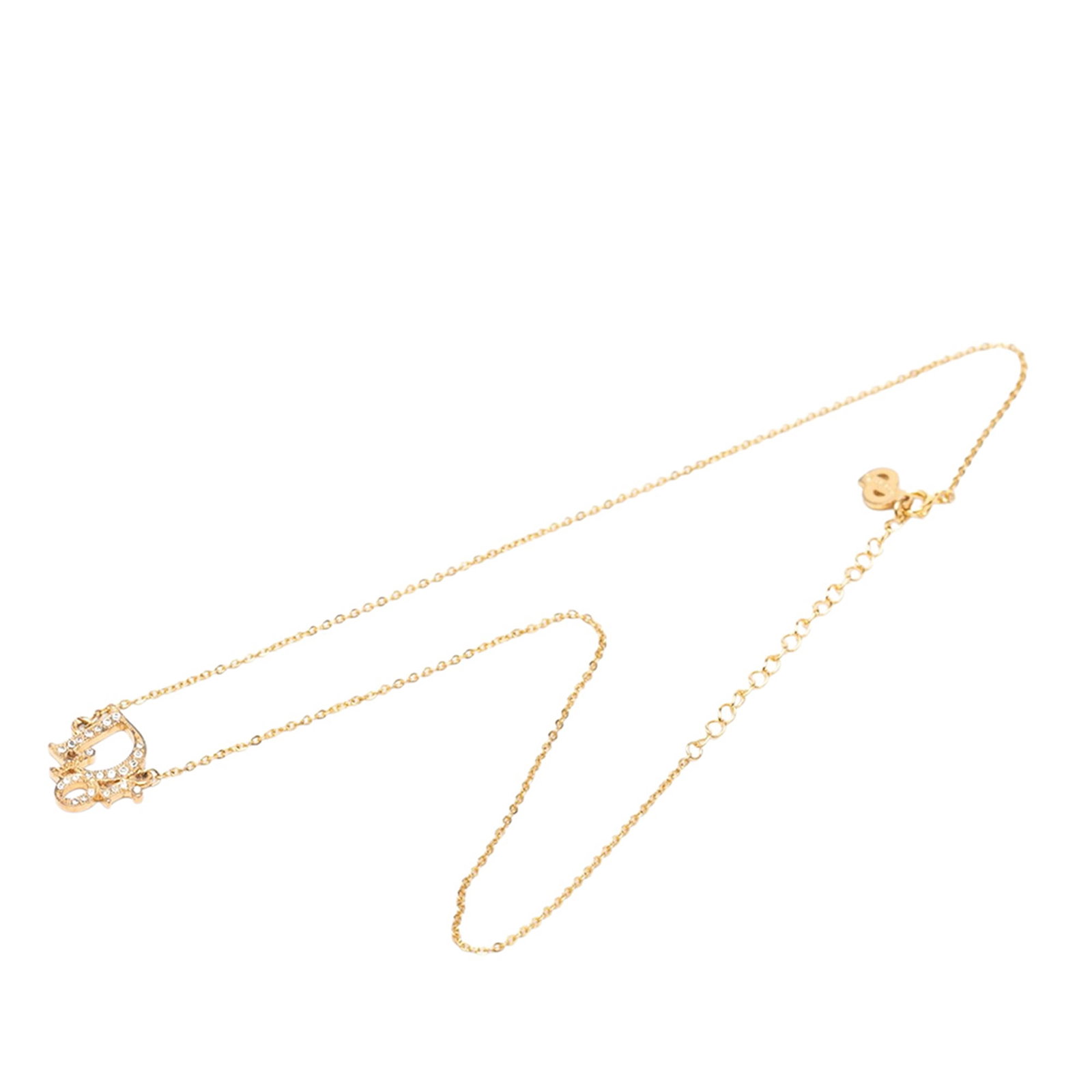 Dior Oblique Strass Gold Plated Pendant Necklace (1 of 6)