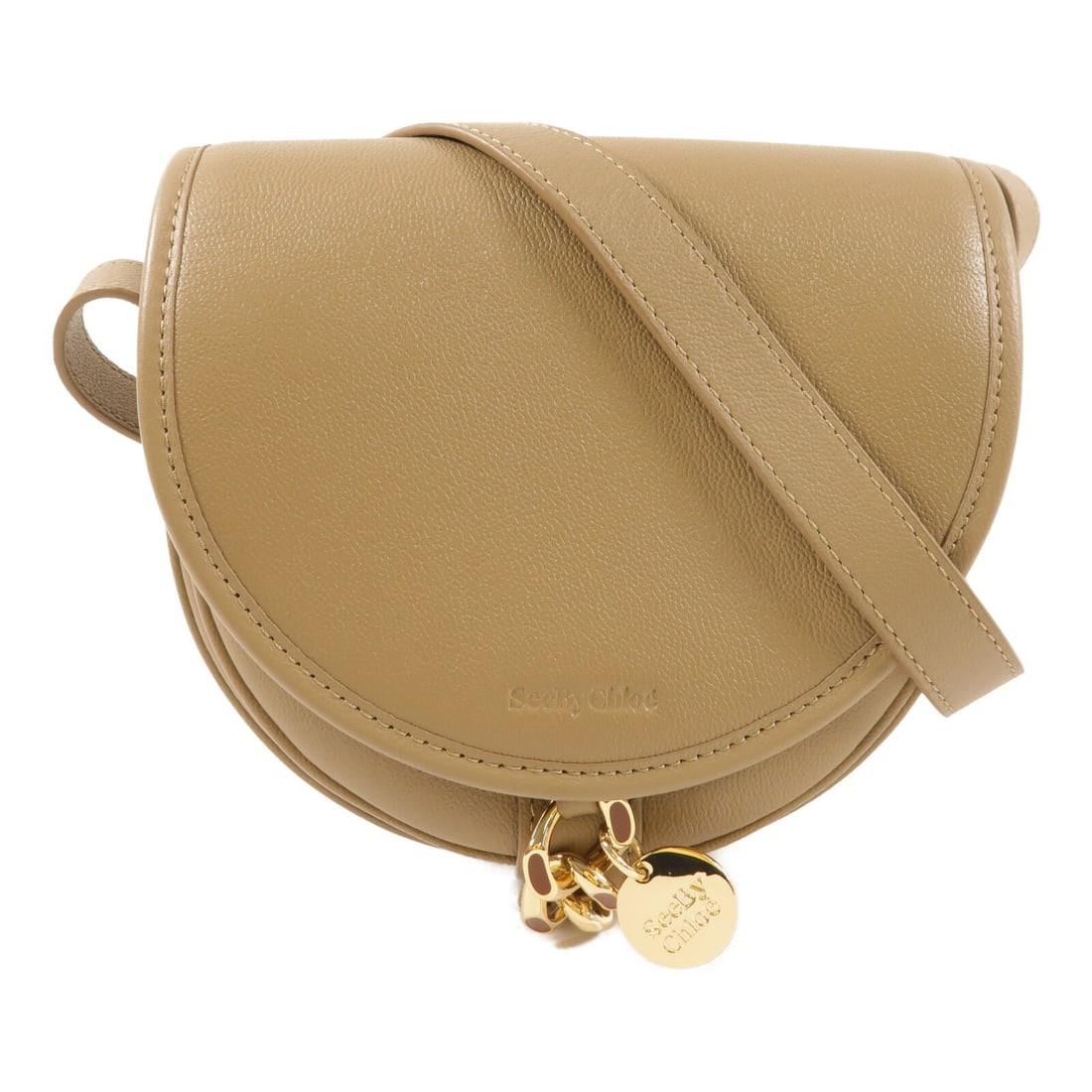 SEE BY CHLOE Mara Small Shoulder Bag Beige Calfskin Leather (1 of 13)