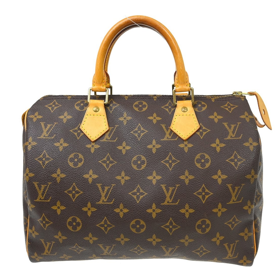 Louis Vuitton Speedy 30 Monogram Canvas Satchel Bag M41526: Louis Vuitton Speedy 30 Monogram Canvas Satchel Bag M41526 Vintage Louis Vuitton Speedy 30 handbag in Monogram canvas with leather double handles and a zip closure. This satchel-style bag shows reason