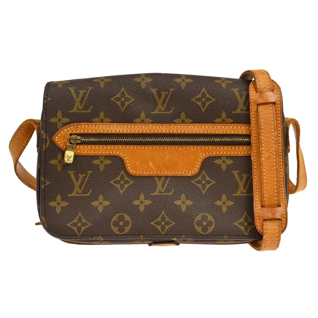Louis Vuitton Saint Germain 24 Monogram Canvas Crossbody Bag M51210: Louis Vuitton Saint Germain 24 Monogram Canvas Crossbody Bag M51210 Vintage Louis Vuitton Saint Germain 24 shoulder bag in brown Monogram canvas and leather, made in France. It features a push lock cl