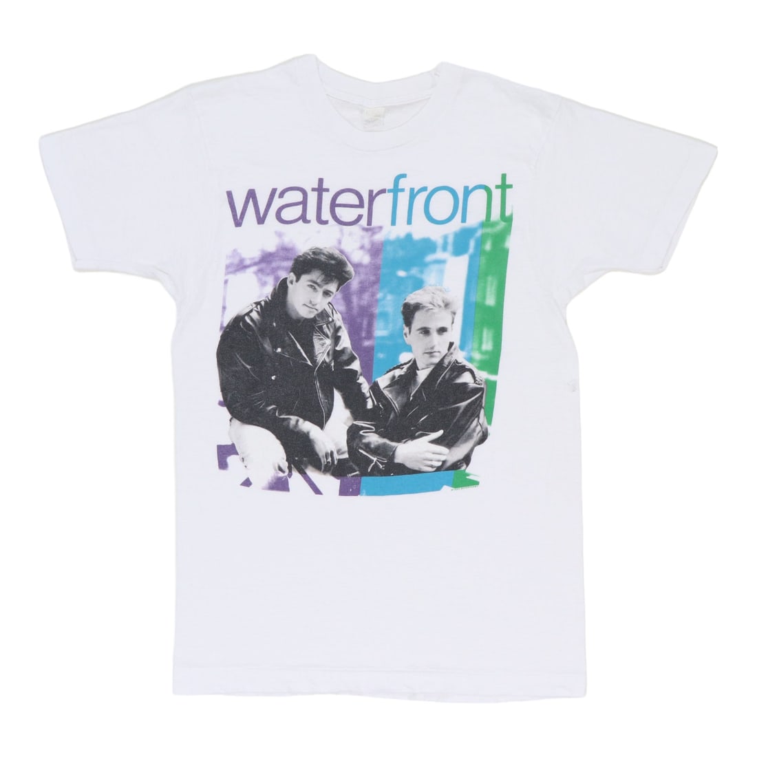Vintage 1989 Waterfront White 100 Percent Cotton Graphic Shirt Size Large (1 of 6)