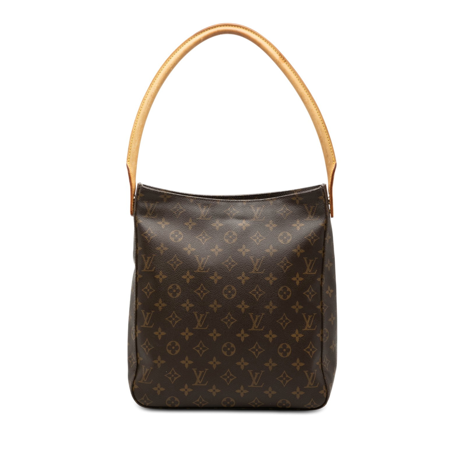 Louis Vuitton Looping GM Shoulder Bag Monogram Canvas Brown: Louis Vuitton Looping GM Shoulder Bag Monogram Canvas Brown The Louis Vuitton Monogram Looping GM features the iconic monogram canvas body with a rolled vachetta leather shoulder strap. It is designed