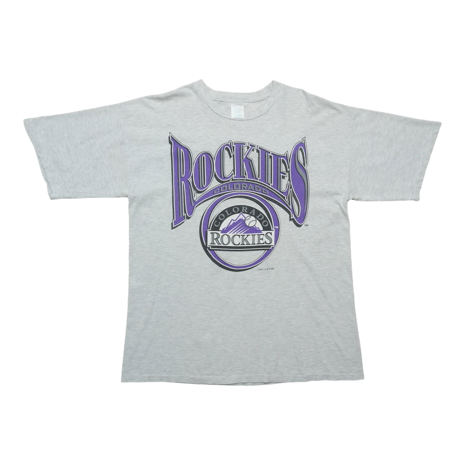 Vintage Grey Colorado Rockies Large 50 50 Cotton Poly Shirt (1 of 5)