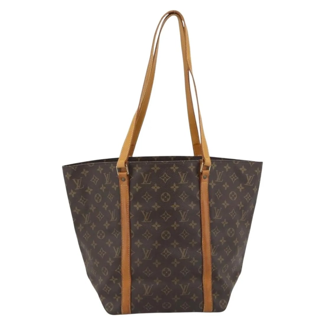Louis Vuitton Shopping Sac Monogram Canvas Shoulder Bag: Louis Vuitton Shopping Sac Monogram Canvas Shoulder Bag A Louis Vuitton Shopping Sac handbag in brown monogram canvas, made for women and crafted in France. The bag is described as being in fair condi