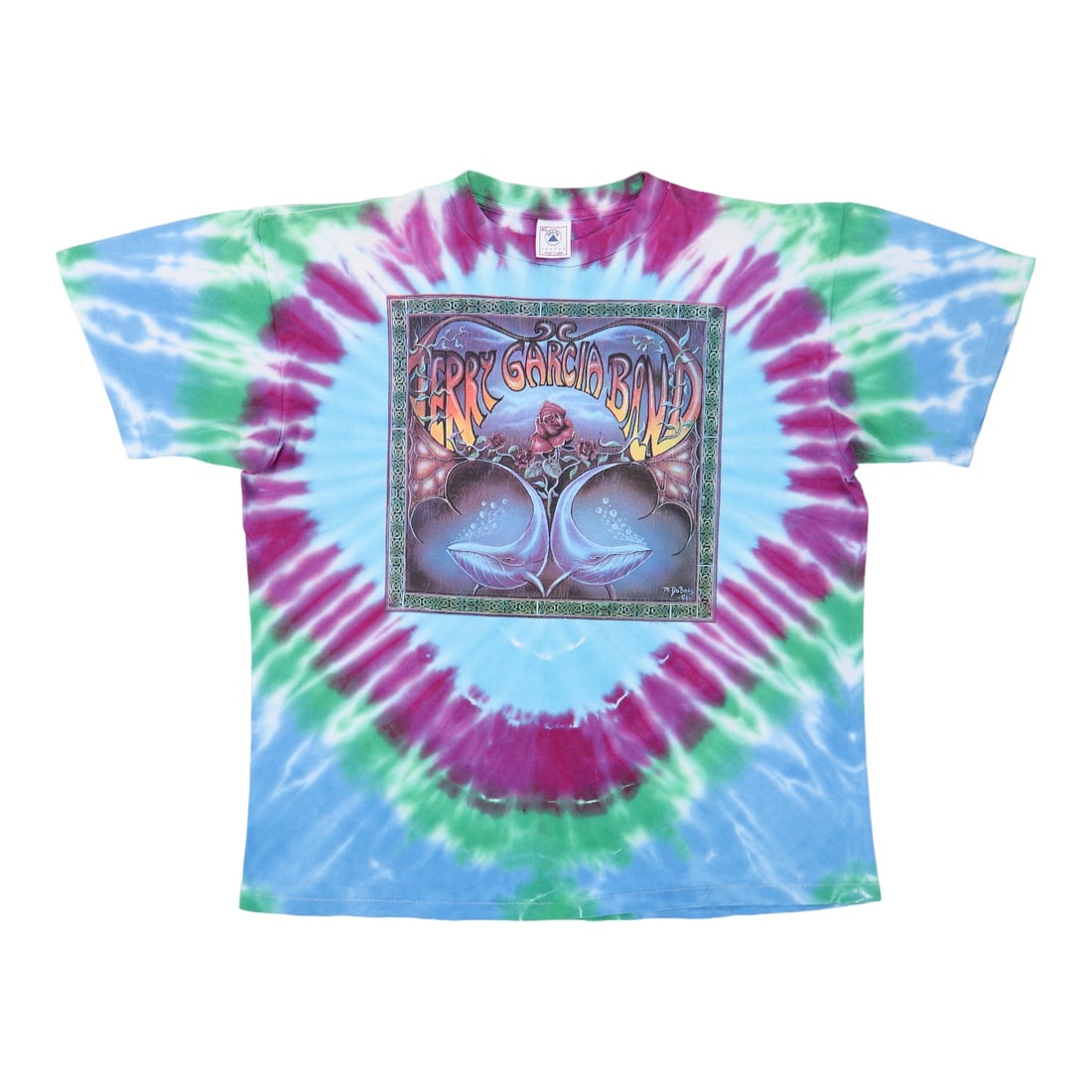 Vintage 1993 Jerry Garcia Tour Tie Dye Cotton T Shirt Extra Large: Vintage 1993 Jerry Garcia Tour Tie Dye Cotton T Shirt Extra Large This is an original vintage 1993 Jerry Garcia Brand Tour Tie Dye Shirt featuring front and back graphics. The shirt is made of 100% co
