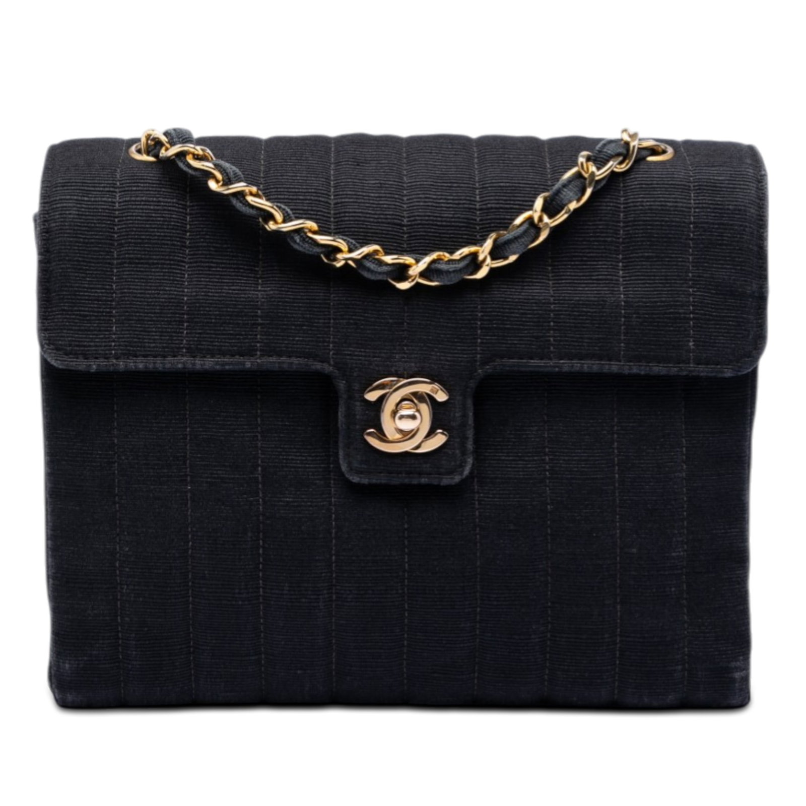 Chanel crossbody bag CC Vertical Quilted Nylon Grosgrain Single Flap (1 of 7)
