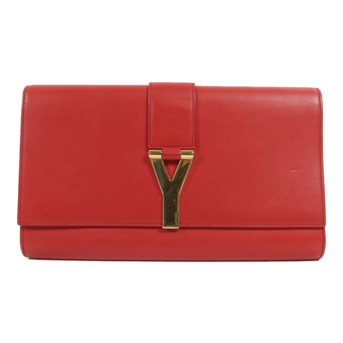 Saint Laurent Y Second Bag Red Calfskin Leather (1 of 16)
