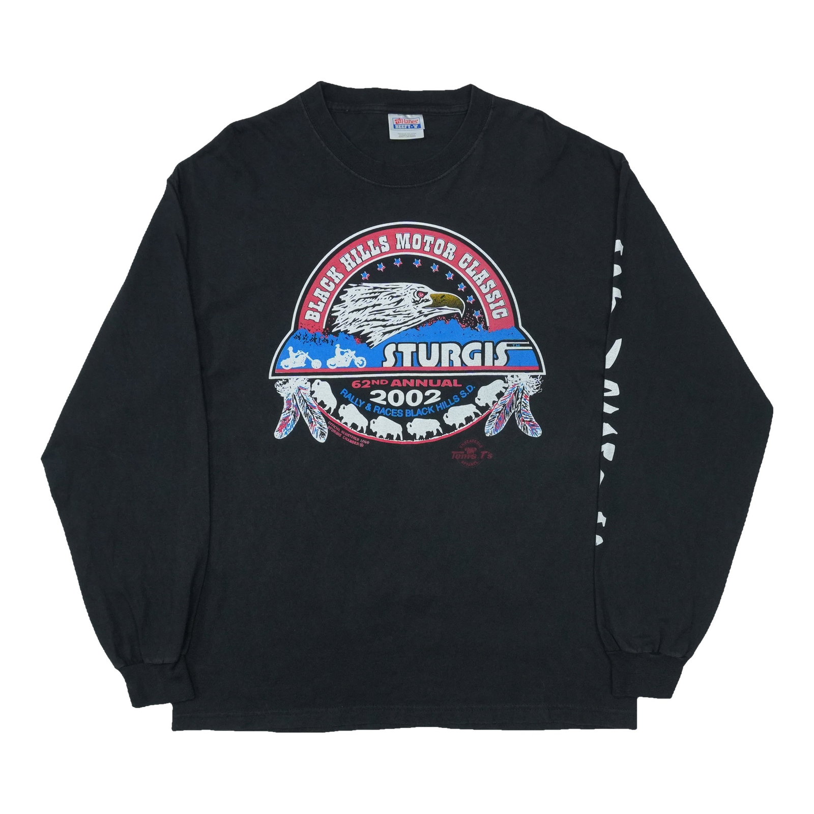 Vintage 2002 Sturgis Black Hills Motorcycle Rally Long Sleeve Shirt: Vintage 2002 Sturgis Black Hills Motorcycle Rally Long Sleeve Shirt Original vintage 2002 Sturgis Black Hills Motor Classic long sleeve shirt. This is a true vintage shirt, not a modern reproduction. 