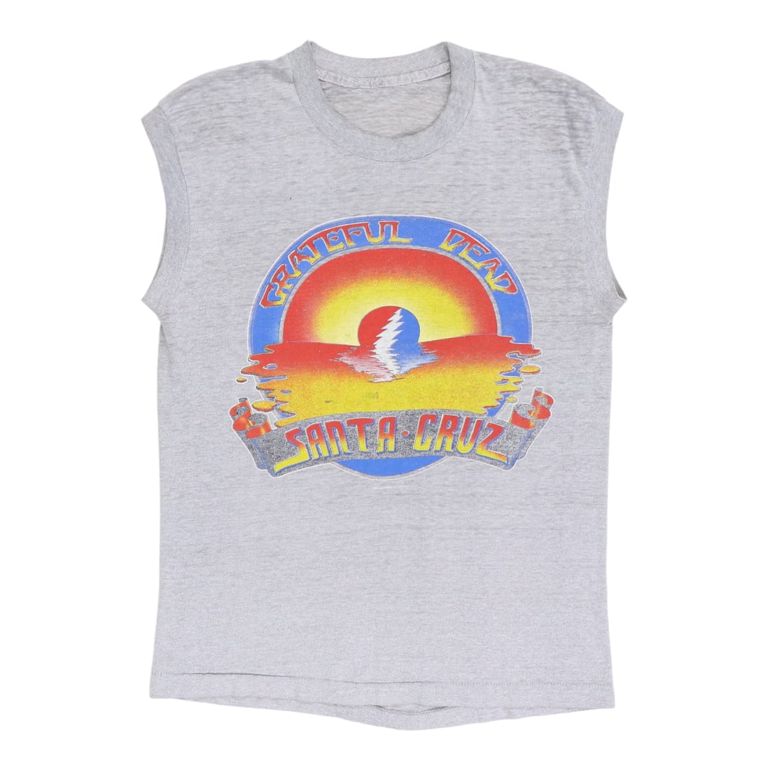 Vintage 1983 Grateful Dead Santa Cruz Gray Sleeveless Concert Shirt (1 of 5)