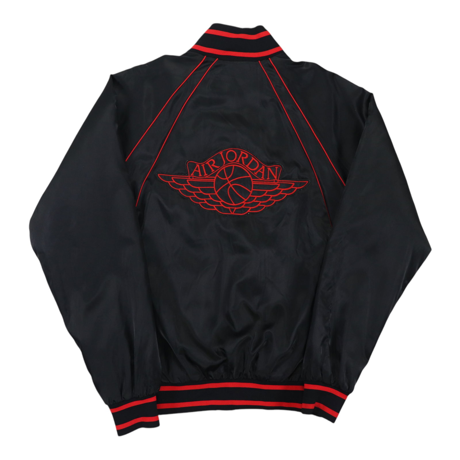 Vintage 1985 Nike Air Michael Jordan Black Satin Jacket with Graphics (1 of 7)