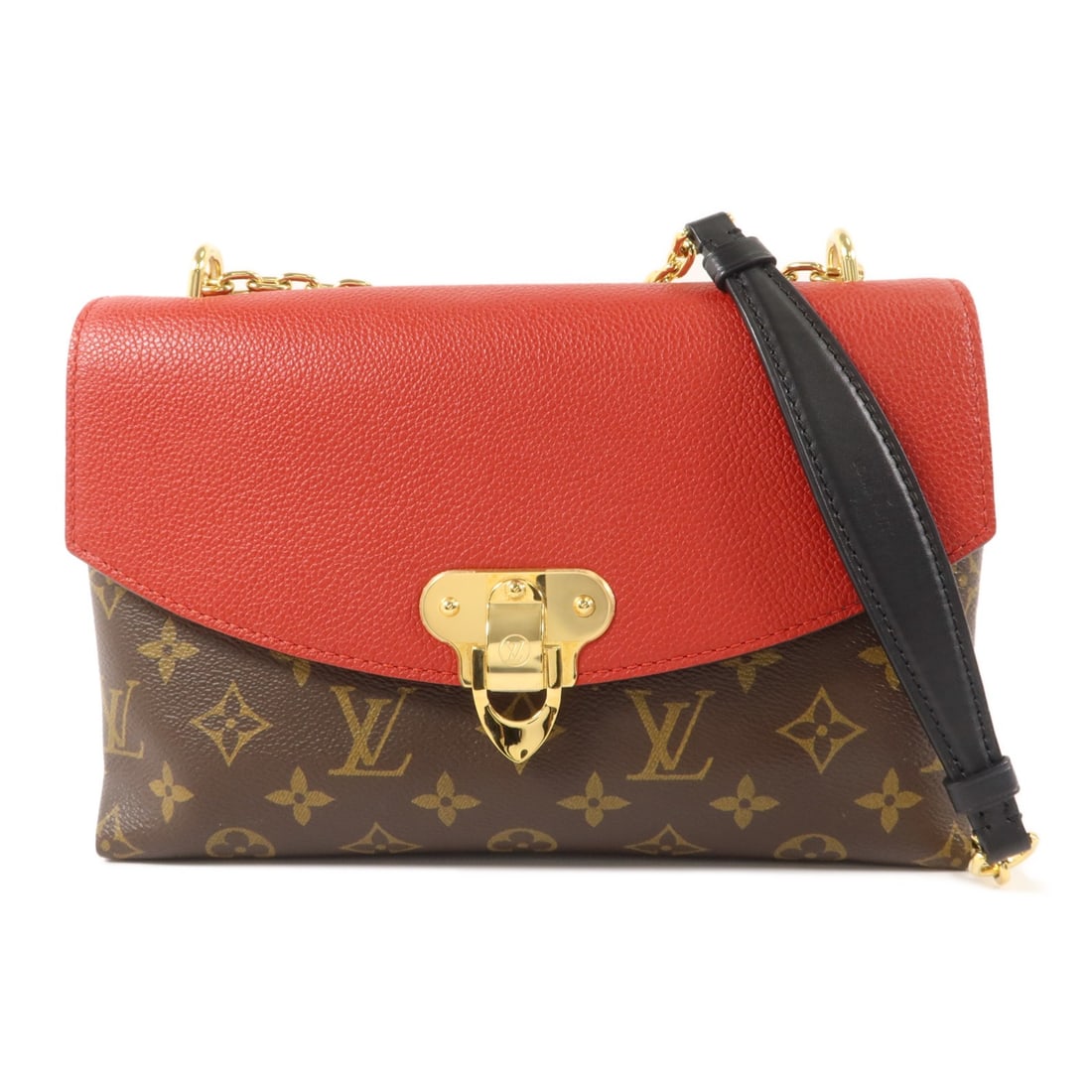 Louis Vuitton Saint Placide Monogram Shoulder Bag M43713 Brown Red: Louis Vuitton Saint Placide Monogram Shoulder Bag M43713 Brown Red Louis Vuitton Saint Placide shoulder bag in Brown/Red with Monogram and PVC coated canvas construction. It features gold-tone hardwar